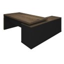Ver mais imagens de Mesa para Escritório em L com Tomada 2 Gavetas Tamburato Connect - Charuto/preto