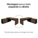 Ver imagem 4 de Mesa para Escritório em L com Tomada 2 Gavetas Tamburato Connect - Charuto/preto