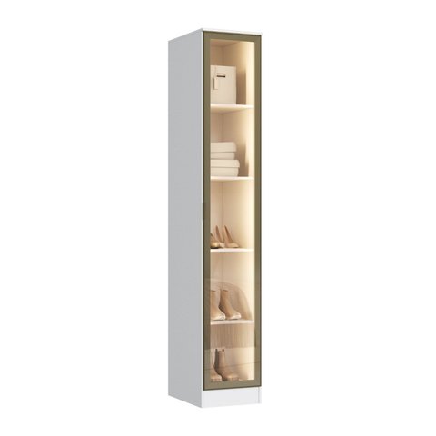 Guarda Roupa Modulado 1 Porta Reflecta LED Requinte+ 100% MDF