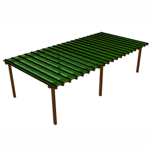 Kit Policarbonato Alveolar Verde 4mm - 10,00m X 6,00m - Perfis Naturais