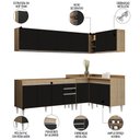 Ver imagem 3 de Armário de Cozinha Modulado de Canto 6 Peças Cp31 Balcão sem Tampo Castanho/preto - Lumil Lumil Móve