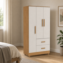 Ver imagem 2 de Guarda Roupa Slim 3 Portas 2 Gavetas Cinamomo Off White Formimóveis