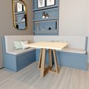 Ver imagem 1 de Mesa Quadrada Jantar 90cm Manu Off White Base Madeira Maciça