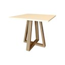 Ver imagem 2 de Mesa Quadrada Jantar 90cm Manu Off White Base Madeira Maciça