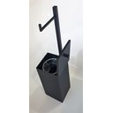 Ver imagem 4 de Papeleira de piso com lixeira acoplada Black Matte Linha Quadrada