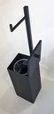 Ver imagem 4 de Papeleira de piso com lixeira acoplada Black Matte Linha Quadrada