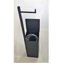 Ver imagem 2 de Papeleira de piso com lixeira acoplada Black Matte Linha Quadrada