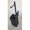 Ver imagem 3 de Papeleira de piso com lixeira acoplada Black Matte Linha Quadrada