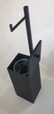Ver imagem 3 de Papeleira de piso com lixeira acoplada Black Matte Linha Quadrada