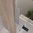 Ver imagem 4 de Conjunto Gabinete Banheiro Nivus 80cm (armário + Cuba + Espelheira) Madeirado / Preto