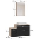 Ver imagem 5 de Conjunto Gabinete Banheiro Nivus 80cm (armário + Cuba + Espelheira) Madeirado / Preto