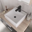 Ver imagem 3 de Conjunto Gabinete Banheiro Nivus 80cm (armário + Cuba + Espelheira) Madeirado / Preto