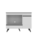 Ver mais imagens de Balcão para Cooktop e Forno 105cm 1 Porta 1 Gaveta Veneza Multimóveis Mp2258 - Branco/preto