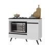 Balcão para Cooktop e Forno 105cm 1 Porta 1 Gaveta Veneza Multimóveis Mp2258 - Branco/preto - 2