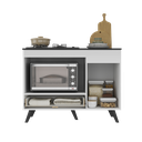Ver imagem 5 de Balcão para Cooktop e Forno 105cm 1 Porta 1 Gaveta Veneza Multimóveis Mp2258 - Branco/preto
