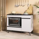 Ver imagem 1 de Balcão para Cooktop e Forno 105cm 1 Porta 1 Gaveta Veneza Multimóveis Mp2258 - Branco/preto