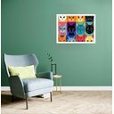 Ver imagem 1 de Quadro Decorativo Gatos Olhares Coloridos - 50x70cm:moldura Preta
