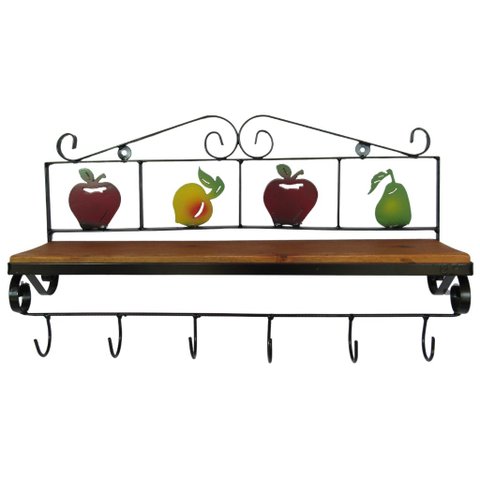 Prateleira Frutinha Rústica em Ferro e Madeira