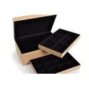 Ver imagem 3 de Porta Joia e Biju Colonial 2 Bandejas Flocado em Preto. Josely Flocados