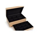 Ver imagem 2 de Porta Joia e Biju Colonial 2 Bandejas Flocado em Preto. Josely Flocados