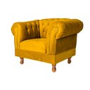 Ver imagem 2 de Poltrona Chesterfield Elisabeth Capitone Suede Amarelo Decorativa / Sala, Tv, Estar, Recepção