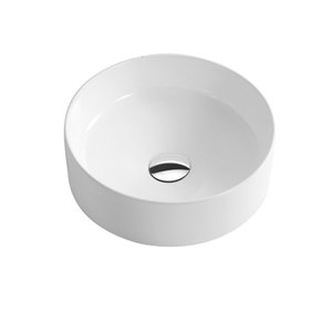 Cuba Ceramica de Sobrepor Banheiro Louça com Valvula, 37x37 Mx204 Cor:branco