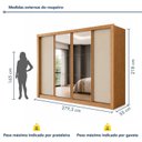 Ver imagem 3 de Guarda Roupa Casal com Espelho 4 Portas de Correr e 4 Gavetas 279,3cm Premium Jade