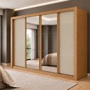Ver imagem 1 de Guarda Roupa Casal com Espelho 4 Portas de Correr e 4 Gavetas 279,3cm Premium Jade