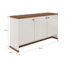 Buffet Aparador com 3 Portas e Prateleiras Internas Berlin - Vianossa: Off White/naturale - 5