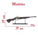 Ver imagem 4 de Arma Decorativa Mosquete com Cabo em Madeira e Suporte 71cm