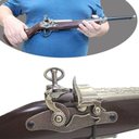 Ver imagem 6 de Arma Decorativa Mosquete com Cabo em Madeira e Suporte 71cm