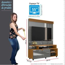 Home Sala Para TV Até 55 Pol Berlim 1.36 Lukaliam Cinza/Tauari - 4