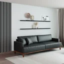 Ver imagem 2 de Sofá 3 Lugares Living Fixo Doha 1,80m em Couro:preto