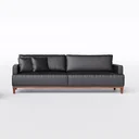 Ver imagem 1 de Sofá 3 Lugares Living Fixo Doha 1,80m em Couro:preto