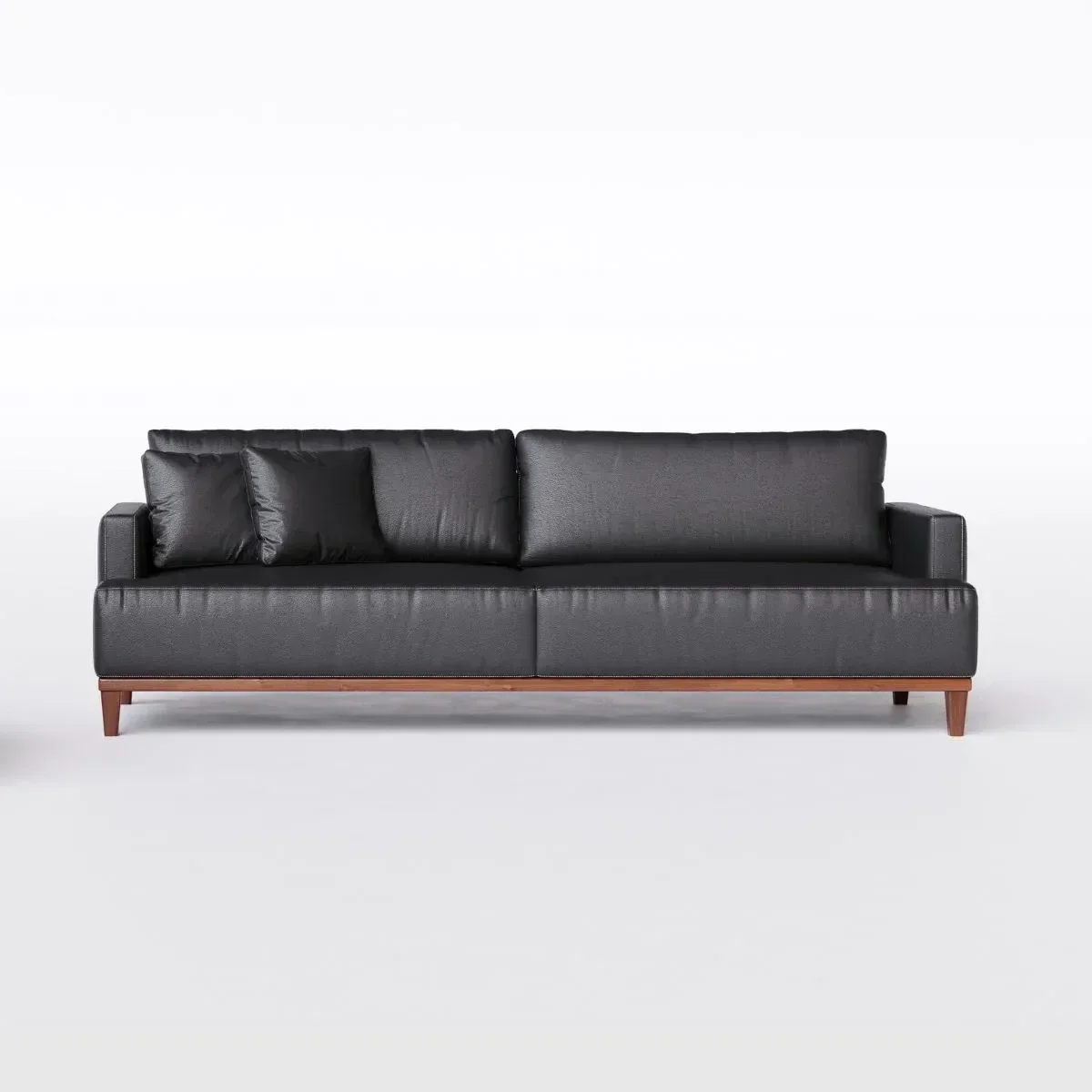 Ver imagem 1 de Sofá 3 Lugares Living Fixo Doha 1,80m em Couro:preto