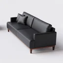 Ver imagem 3 de Sofá 3 Lugares Living Fixo Doha 1,80m em Couro:preto