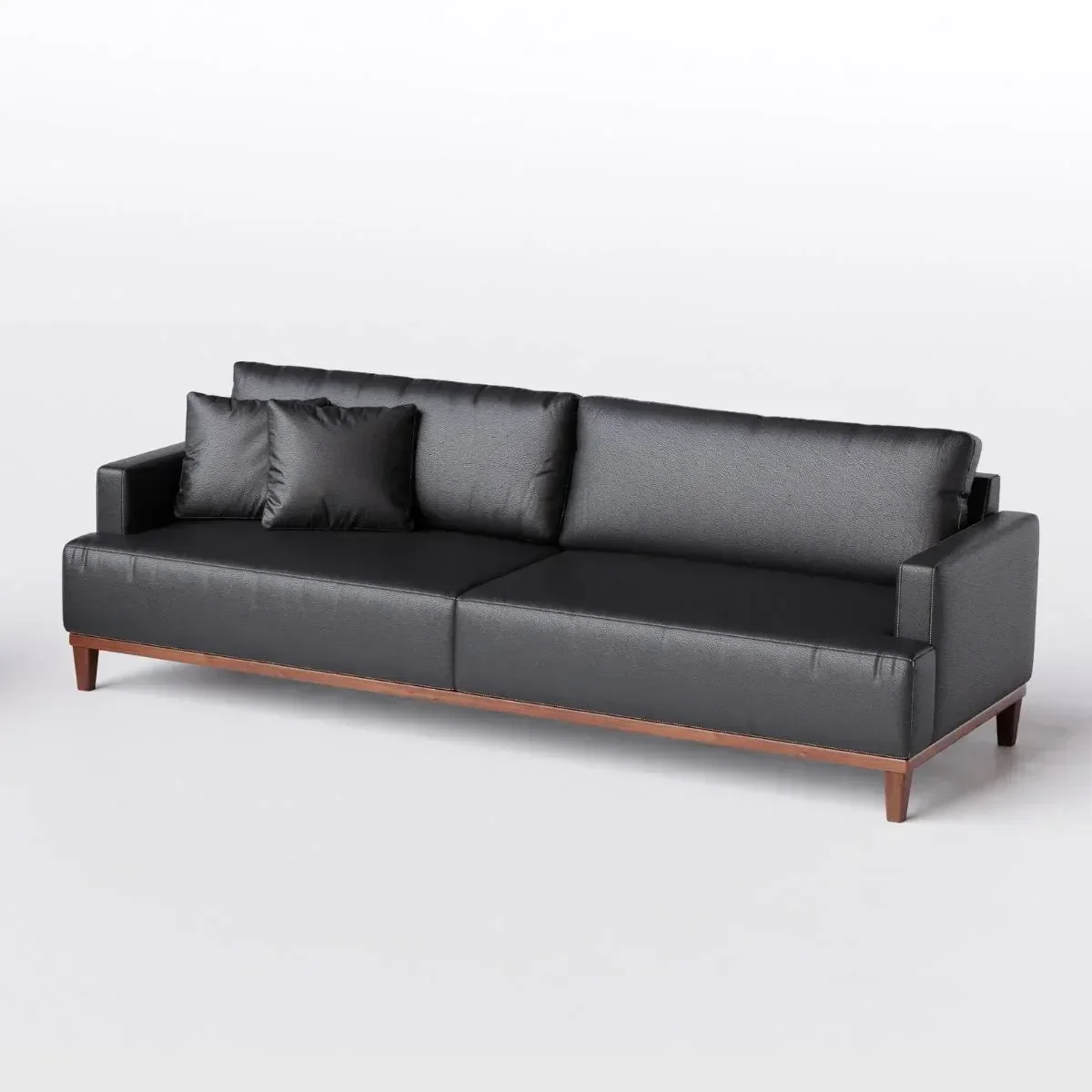 Ver imagem 5 de Sofá 3 Lugares Living Fixo Doha 1,80m em Couro:preto