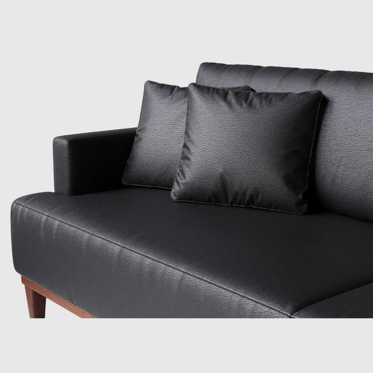 Ver imagem 4 de Sofá 3 Lugares Living Fixo Doha 1,80m em Couro:preto