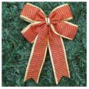 Ver imagem 1 de Kit 10 Enfeite Árvore Natal Laço Vermelho e Dourado 30 Cm
