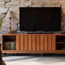 Ver imagem 3 de Rack para Tv de 65 Polegadas com Porta Ripada de Correr New Aurora Estante e Prateleira Cinamomo Me