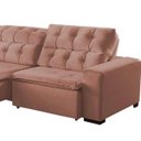 Ver imagem 4 de Sofá Retrátil Reclinável 9 Lugares 410cm com Pillow Veludo Rose Alasca Megasul
