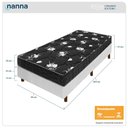 Ver imagem 2 de Cama Box Branca + Colchão Solteiro King Castelar Preto Espuma D33 Bordado 96x203x57cm
