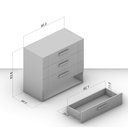 Ver imagem 3 de Cômoda Organizadora 90cm com 4 Gavetas 240841 Linha Lisboa Politorno Móveis