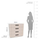 Ver imagem 2 de Cômoda Organizadora 90cm com 4 Gavetas 240841 Linha Lisboa Politorno Móveis
