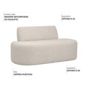 Ver imagem 3 de Sofá Reto 03 Lugares 180cm Mônaco Bouclé Off White - Nexta Casa