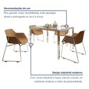 Ver imagem 6 de Conjunto Sala de Jantar 4 Lugares Retangular Tampo de Vidro 120x85cm Mesa Smart com Cadeiras Lodelô Branco/Serragem/Cromado