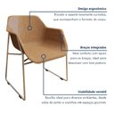 Ver imagem 7 de Conjunto Sala de Jantar 4 Lugares Retangular Tampo de Vidro 120x85cm Mesa Smart com Cadeiras Lodelô Branco/Serragem/Cromado