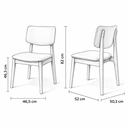 Ver mais imagens de Kit 2 Cadeira de Jantar Madeira Maciça Manuela Estofada Premium Ergonomica Confortável Di Franco