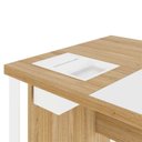 Ver imagem 7 de Mesa Executiva para Escritório Diretor com Caixa de Tomadas Porta Objetos 200cm Corporate Macadâmia E Branco