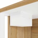 Ver mais imagens de Mesa Executiva para Escritório Diretor com Caixa de Tomadas Porta Objetos 200cm Corporate Macadâmia E Branco